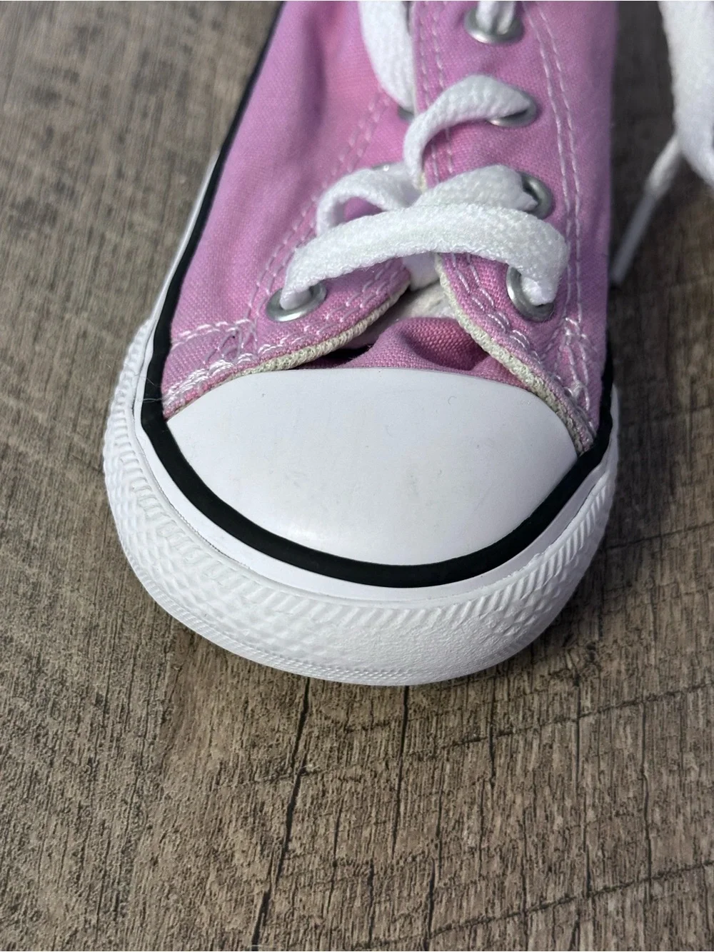 Converse Pink Canvas Kids Lace-Up Sneakers with White Toe